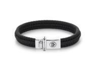 Bracelet Argent Cuir Dual Twisted Black Rebel et Rose - RR-L0136 - Réf. RR-L0136